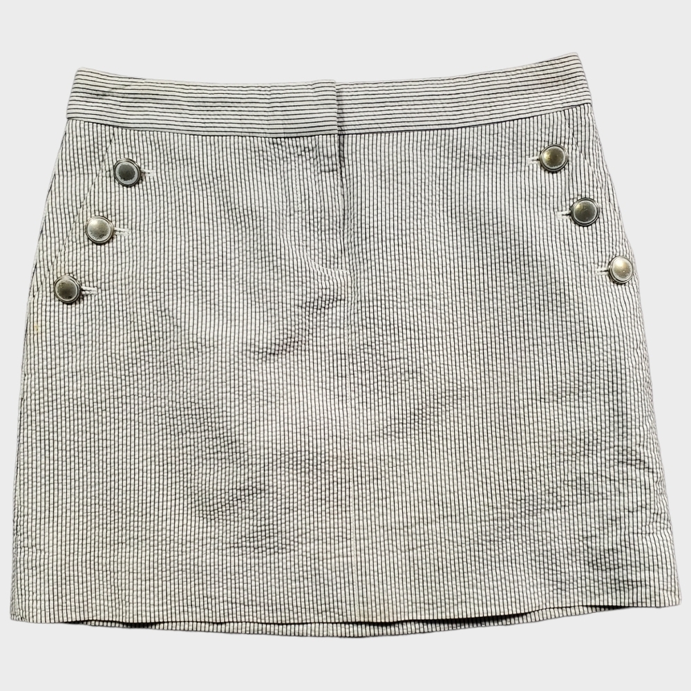 J. Crew Striped Seersucker Nautical Mini Skirt Size 0